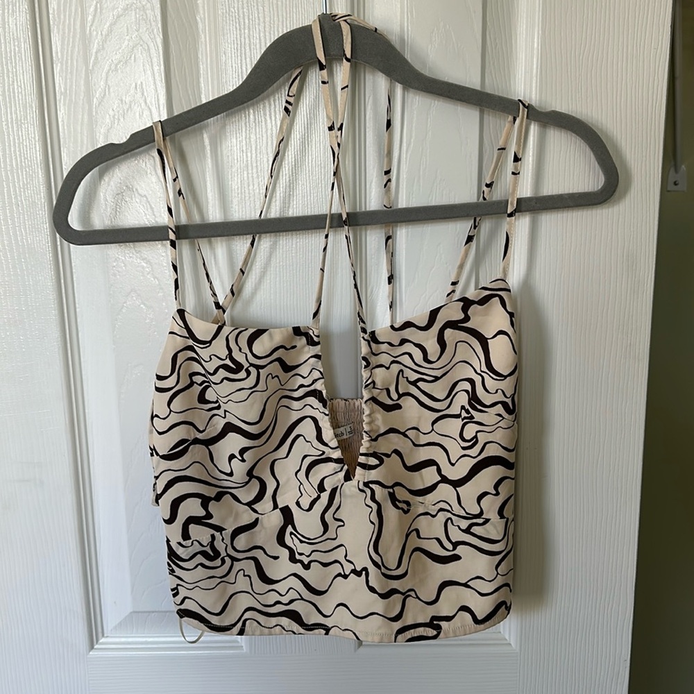 Abercrombie & Fitch Printed Crop Blouse - Size Small
